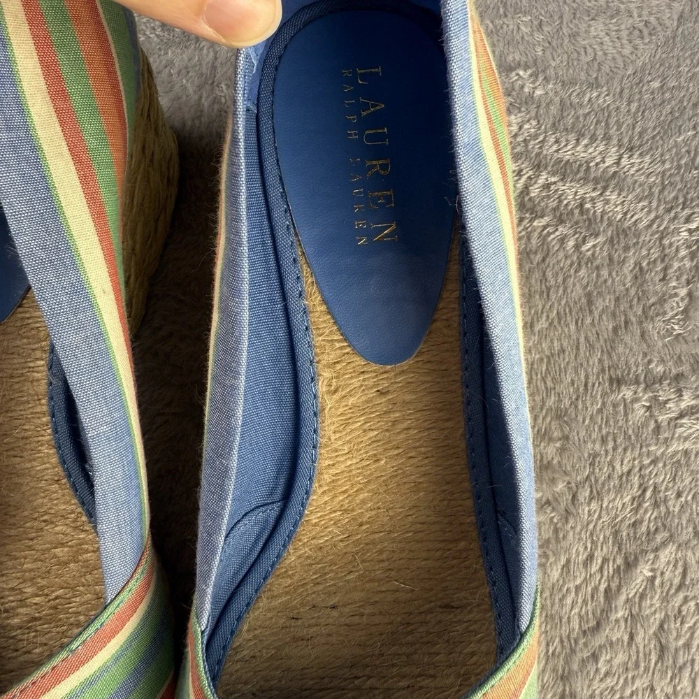 Ralph‎ Lauren Multicolor Espadrille Wedge Sandals Women's 9 B Summer Feminine